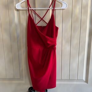 Windsor Red Wrap Front Romper Small Strappy Back